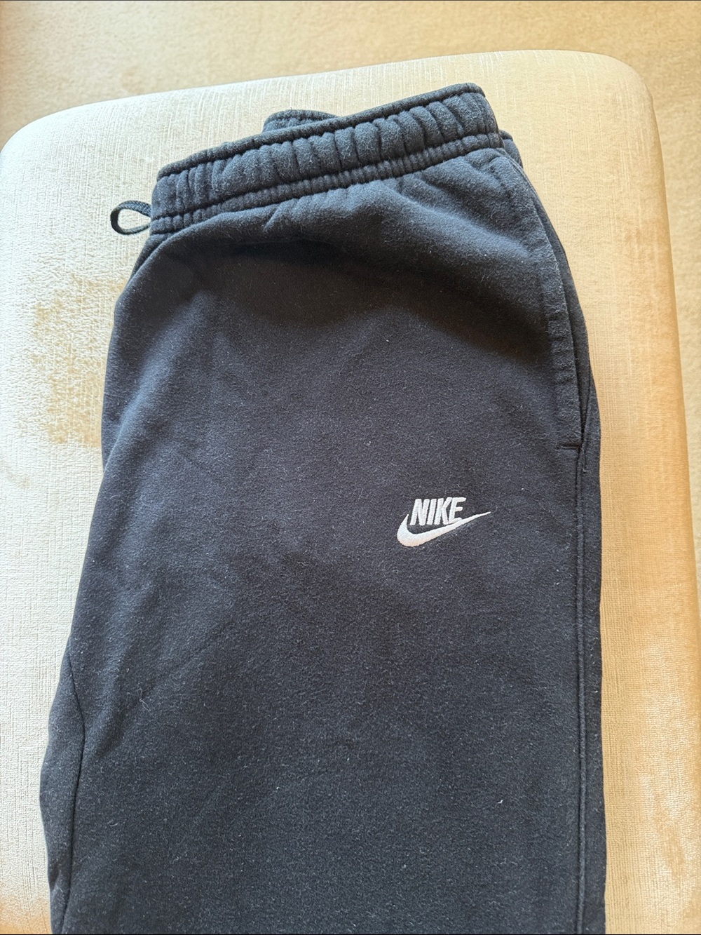 Nike Black Jogger Sweatpants with White Swoosh - Picture 2 of 4